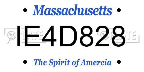 IE4D828 Massachusetts License Plate