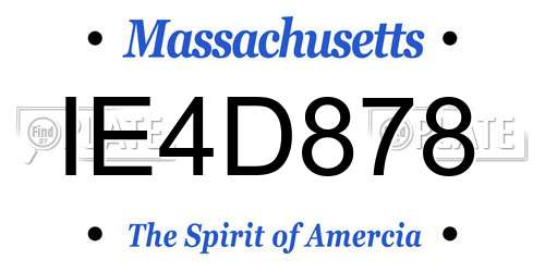 IE4D878 Massachusetts License Plate