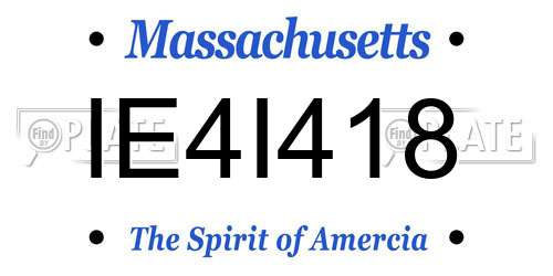 IE4I418 Massachusetts License Plate