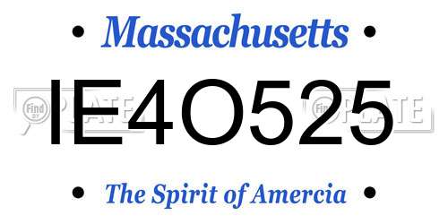 IE4O525 Massachusetts License Plate