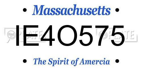 IE4O575 Massachusetts License Plate