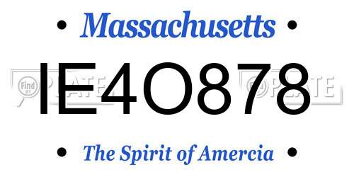 IE4O878 Massachusetts License Plate