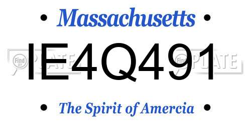 IE4Q491 Massachusetts License Plate