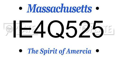 IE4Q525 Massachusetts License Plate