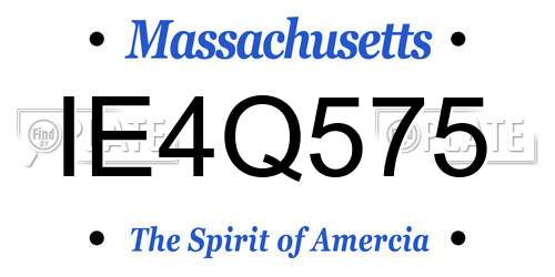 IE4Q575 Massachusetts License Plate