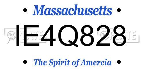 IE4Q828 Massachusetts License Plate