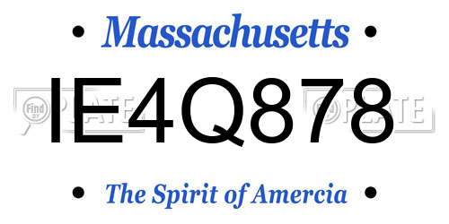 IE4Q878 Massachusetts License Plate