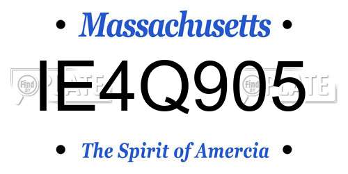IE4Q905 Massachusetts License Plate