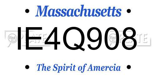 IE4Q908 Massachusetts License Plate