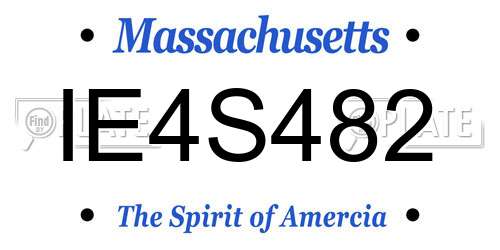 IE4S482 Massachusetts License Plate