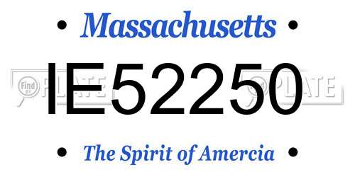 IE52250 Massachusetts License Plate