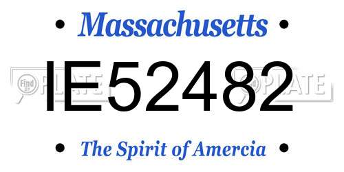 IE52482 Massachusetts License Plate