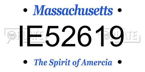 IE52619 Massachusetts License Plate