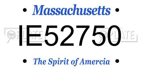 IE52750 Massachusetts License Plate
