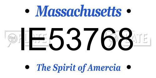 IE53768 Massachusetts License Plate