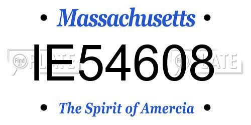 IE54608 Massachusetts License Plate