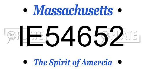 IE54652 Massachusetts License Plate