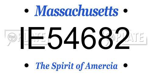 IE54682 Massachusetts License Plate
