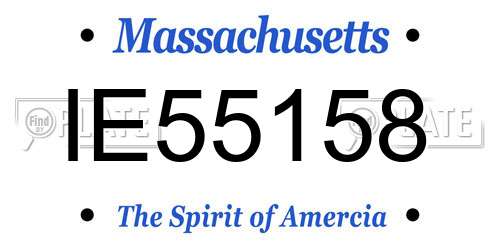IE55158 Massachusetts License Plate