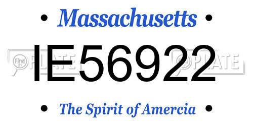 IE56922 Massachusetts License Plate