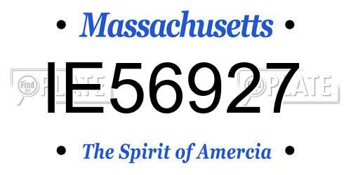 IE56927 Massachusetts License Plate