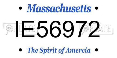 IE56972 Massachusetts License Plate