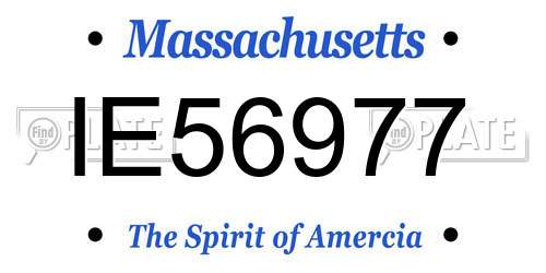 IE56977 Massachusetts License Plate