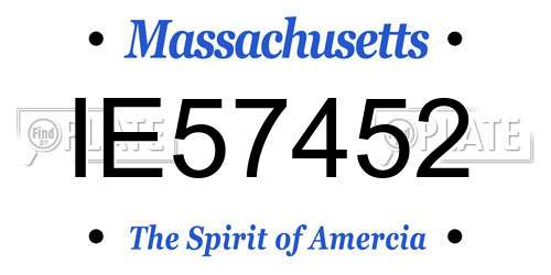 IE57452 Massachusetts License Plate