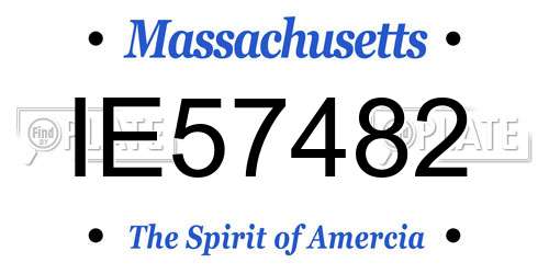 IE57482 Massachusetts License Plate