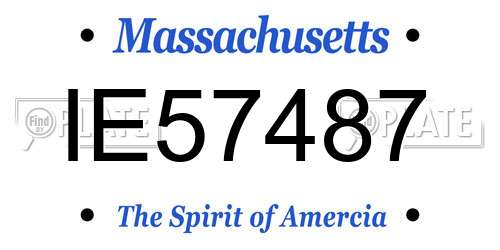 IE57487 Massachusetts License Plate