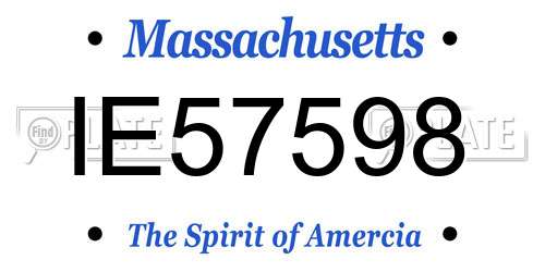 IE57598 Massachusetts License Plate