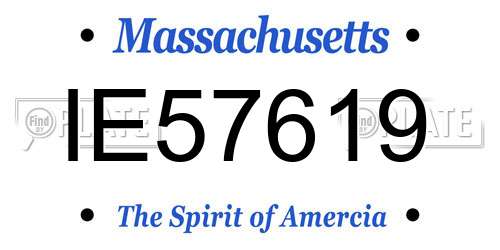 IE57619 Massachusetts License Plate