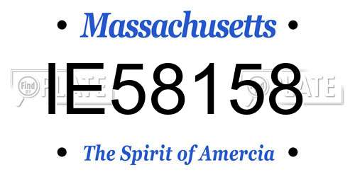 IE58158 Massachusetts License Plate