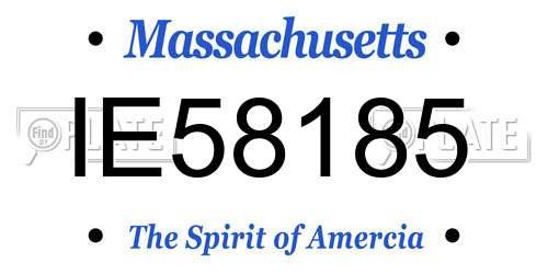 IE58185 Massachusetts License Plate