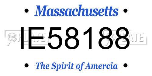 IE58188 Massachusetts License Plate