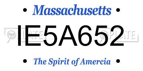 IE5A652 Massachusetts License Plate