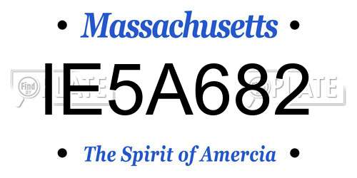 IE5A682 Massachusetts License Plate