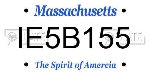 IE5B155 Massachusetts License Plate