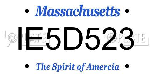 IE5D523 Massachusetts License Plate