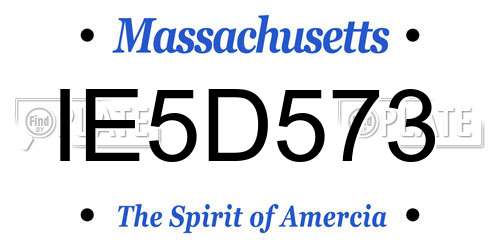 IE5D573 Massachusetts License Plate