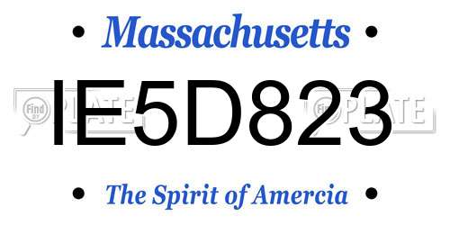 IE5D823 Massachusetts License Plate