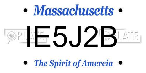 IE5J2B Massachusetts License Plate