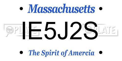 IE5J2S Massachusetts License Plate