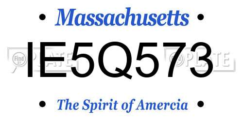 IE5Q573 Massachusetts License Plate