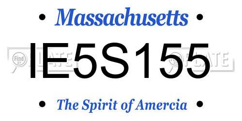IE5S155 Massachusetts License Plate