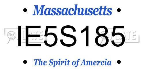 IE5S185 Massachusetts License Plate