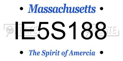 IE5S188 Massachusetts License Plate