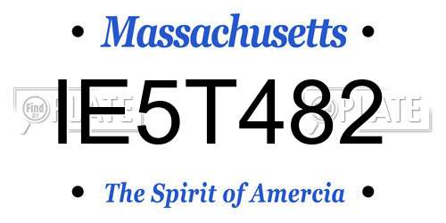 IE5T482 Massachusetts License Plate