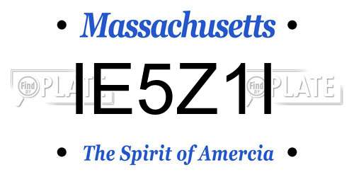 IE5Z1I Massachusetts License Plate