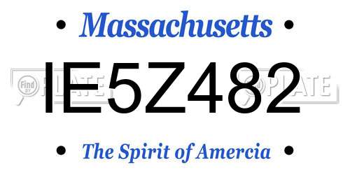 IE5Z482 Massachusetts License Plate